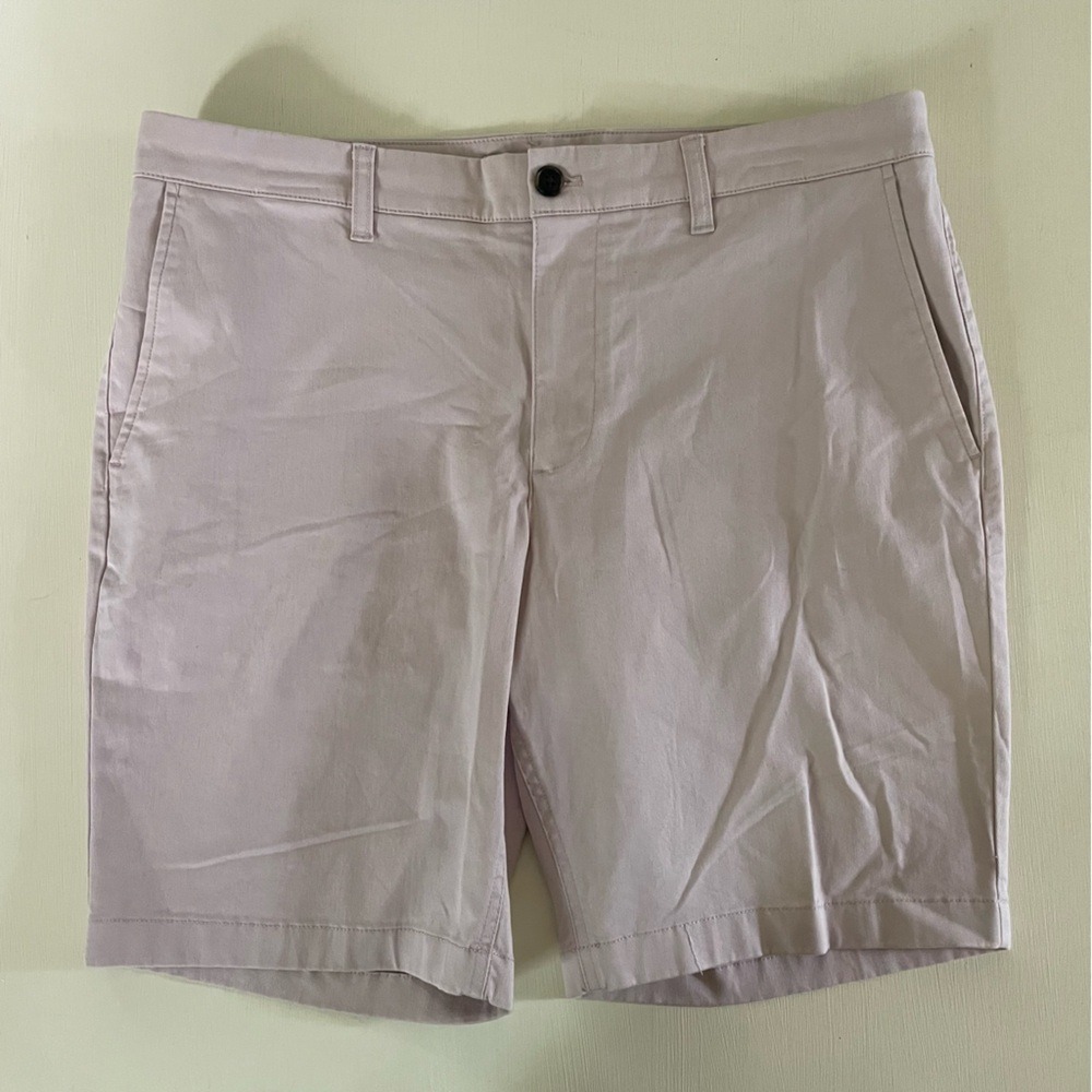 Hawker Rye Mens‎ Chino Shorts 35 Pink Mauve Stretch Cotton Twill 9 Inch Inseam